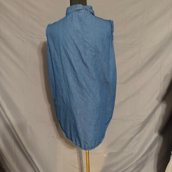 HANNAH Denim Like Blouse Size L - Picture 2 of 3